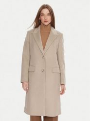 BOSS Płaszcz wełniany Classin 50548371 Beżowy Regular Fit. Brązowe płaszcze damskie Boss, na zimę, bez wzorów, z wełny. Za 2,059.00 zł.