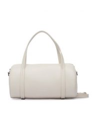 Calvin Klein Torebka Foil Logo Small Duffle Bag LV04F3663G Kremowy. Białe torebki klasyczne damskie CALVIN KLEIN, bez wzorów, ze skóry, bez dodatków. Za 489.99 zł.