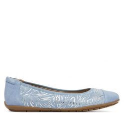 Baleriny Caprice. Niebieskie baleriny damskie Caprice, bez wzorów, bez obcasa. Za 339.99 zł.