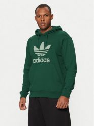 Adidas Bluza adicolor Classic Trefoil JN7011 Zielony Regular Fit. Zielone bluzy bez kaptura męskie Adidas, m, z bawełny. Za 269.99 zł.