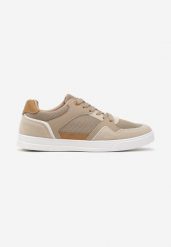 Ciemnobeżowe Buty Sportowe z Przeszyciami Nanivaia. Brązowe buty sportowe na co dzień męskie Born2be, bez zapięcia. Za 84.99 zł.