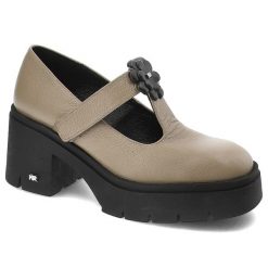 Beżowe Półbuty Karino Wygodne Obuwie Damskie. Brązowe półbuty damskie Karino, bez wzorów, z gumy, eleganckie, bez obcasa. Za 469.00 zł.