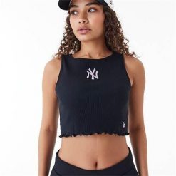 Koszulka sportowa damska New Era Neyyan. Czarne bluzki sportowe damskie New Era, l, bez wzorów, bez ramiączek. Za 263.00 zł.