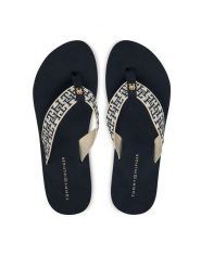Tommy Hilfiger Japonki Th Corporate Sandal FW0FW09610 Granatowy. Niebieskie klapki damskie Tommy Hilfiger, bez wzorów, z materiału, bez obcasa. Za 169.99 zł.
