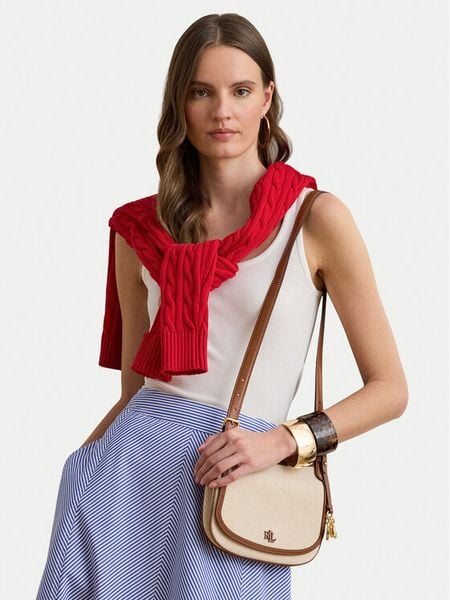 LAUREN RALPH LAUREN Torebka 431P10512001 Beżowy. Brązowe listonoszki damskie Lauren Ralph Lauren, bez wzorów, z materiału, bez dodatków. Za 1,298.99 zł.