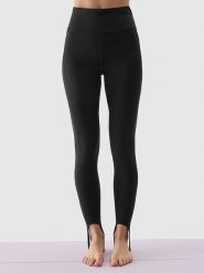 4F Legginsy sportowe w kolorze czarnym rozmiar: L. Czarne legginsy damskie 4f, l, bez wzorów, z materiału. Za 118.56 zł.