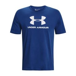 Koszulka fitness męska Under Armour Sportstyle Logo SS. Niebieskie t-shirty sportowe męskie Under Armour, m, bez ramiączek, na fitness i siłownię. Za 78.82 zł.