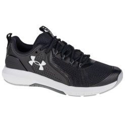 Buty Under Armour Charged Commit Tr 3 3023703-001 czarne. Czarne buty sportowe na co dzień męskie z gumy, bez zapięcia, na fitness i siłownię. Za 455.27 zł.