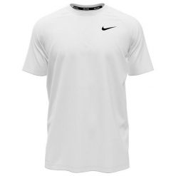 Koszulka sportowa męska Nike nessa586bi100xl. Białe t-shirty sportowe męskie Nike, l, z materiału, bez ramiączek, na fitness i siłownię. Za 267.00 zł.