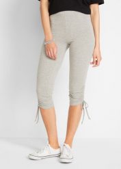 Legginsy rybaczki z marszczeniem (2 pary). Czarne legginsy damskie bonprix, bez wzorów. Za 82.99 zł.