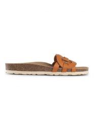 Sunbay Skórzane klapki "Lazuli" w kolorze jasnobrązowym rozmiar: 37. Brązowe klapki damskie Sunbay, bez wzorów, bez obcasa. Za 144.95 zł.