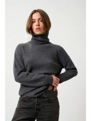 AUTHENTIC CASHMERE Kaszmirowy golf "Roxane" w kolorze antracytowym rozmiar: L. Czarne golfy damskie AUTHENTIC CASHMERE, l, bez wzorów, z kaszmiru, bez ramiączek. Za 364.56 zł.