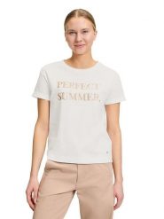BETTY & CO Koszulka w kolorze białym rozmiar: L. Białe bluzki damskie Betty & Co., l, bez wzorów, z bawełny, bez kołnierzyka, bez ramiączek. Za 48.16 zł.