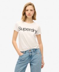 Koszulka Core Logo City. Białe t-shirty damskie Superdry., xs, bez wzorów, z bawełny, bez kołnierzyka. Za 135.30 zł.