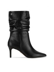 Nine West Botki WFA2786-1 Czarny. Czarne botki damskie Nine West, ze skóry, bez obcasa, na szpilce, bez zapięcia. Za 299.99 zł.