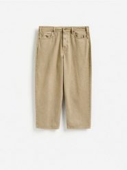 Jeansy barrel fit - beżowy. Brązowe jeansy męskie Reserved. Za 159.99 zł.