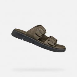 Sandały GEOX U XAND 2S Zielony. Zielone sandały męskie Geox, ze skóry, bez zapięcia. Za 332.99 zł.