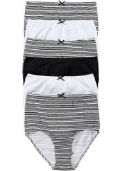Figi z wysoką talią z miękkiej bawełny (6 par). Niebieskie figi damskie bonprix, bez wzorów, z bawełny. Za 82.99 zł.