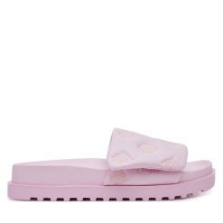 Klapki Guess. Czerwone klapki damskie Guess, z aplikacjami, bez obcasa. Za 319.99 zł.