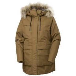 Parka damska z kapturem Helly Hansen Coastal. Brązowe parki damskie Helly Hansen, na zimę, bez wzorów. Za 1,047.55 zł.