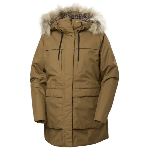 Parka damska z kapturem Helly Hansen Coastal. Brązowe parki damskie Helly Hansen, na zimę, bez wzorów. Za 1,047.55 zł.