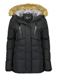 Geographical Norway Kurtka zimowa "Crown" w kolorze czarnym rozmiar: M. Czarne kurtki damskie Geographical Norway, na zimę, m, bez wzorów, z puchu, bez kaptura. Za 307.46 zł.