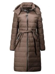 Geographical Norway Płaszcz zimowy "Cabima" w kolorze brązowym rozmiar: XL. Brązowe płaszcze damskie Geographical Norway, na zimę, xl, bez wzorów, z puchu. Za 368.96 zł.