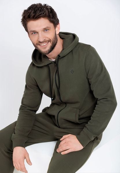 Bluza z kapturem B-VITAR. Brązowe bluzy z kapturem męskie Volcano, l, z bawełny. Za 179.99 zł.