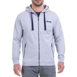 Bluza w kolorze jasnoszarym. Szare bluzy z kapturem męskie Jeep, m. W wyprzedaży za 124.95 zł.