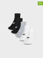 4F Skarpety (5 par) w kolorze czarnym, szarym i białym rozmiar: 43-46. Białe skarpetki męskie 4f, bez wzorów. Za 47.94 zł.