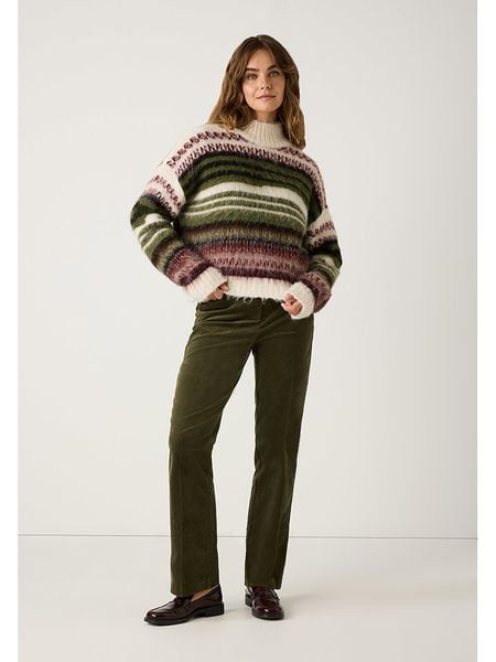 More & More Sweter w kolorze bordowo-kremowo-ciemnozielonym rozmiar: 44. Zielone golfy damskie MORE & MORE, bez kołnierzyka. Za 183.15 zł.