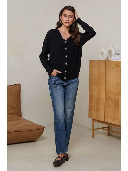 Soft Cashmere Kardigan w kolorze czarnym rozmiar: 38/40. Czarne kardigany damskie Soft Cashmere, bez wzorów, z kaszmiru. Za 170.87 zł.