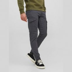 Spodnie Jack & Jones Paul Flake Cargo asfaltowe. Spodnie materiałowe męskie Jack&Jones, bez wzorów, sportowe. Za 278.76 zł.