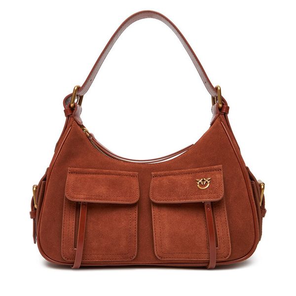 Torba PINKO. Brązowe torebki klasyczne damskie Pinko, bez wzorów, bez dodatków. Za 979.99 zł.