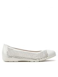 Caprice Baleriny 9-22151-42 Biały. Białe baleriny damskie Caprice, bez wzorów, ze skóry, bez obcasa. Za 183.99 zł.