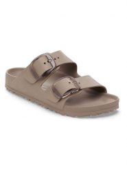 Birkenstock Klapki "Arizona Big Buckle" w kolorze szarobrązowym rozmiar: 38. Brązowe klapki damskie Birkenstock, bez wzorów, bez obcasa. Za 239.95 zł.