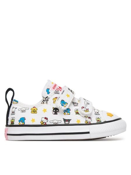Converse Trampki Chuck Taylor All Star 2V A17703C Biały. Białe trampki i tenisówki dziewczęce Converse, bez wzorów, z materiału, bez zapięcia. Za 239.99 zł.