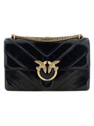 Pinko Skórzana torebka w kolorze czarnym - 21 x 13 x 7 cm rozmiar: onesize. Czarne torebki klasyczne damskie Pinko, bez wzorów, z materiału, pikowane, bez dodatków. Za 1,574.95 zł.