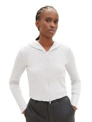 Tom Tailor Bluza w kolorze szarym rozmiar: XL. Szare bluzy z kapturem damskie Tom Tailor, xl, prążkowane. Za 48.28 zł.