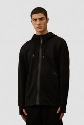 C.P. COMPANY Czarna bluza męska z goglami Hooded Open. Czarne bluzy bez kaptura męskie C.P. Company, l, z bawełny. W wyprzedaży za 899.99 zł.