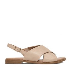 Sandały Lasocki. Białe sandały damskie Lasocki, bez wzorów, bez obcasa, na słupku. Za 199.99 zł.