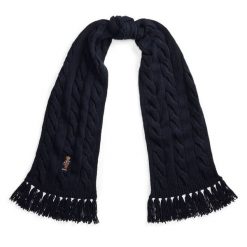 Szalik Polo Ralph Lauren. Niebieskie szaliki i kominy damskie Polo Ralph Lauren, bez wzorów. Za 599.99 zł.