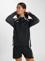 Damska bluza z kapturem na zamek Hummel Lead 2.0. Szare bluzy sportowe damskie HUMMEL, l, bez wzorów, z dresówki, bez ramiączek, długie, z kapturem. Za 250.00 zł.