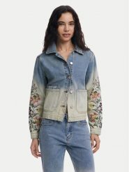Desigual Kurtka jeansowa Houston 25SWED06 Niebieski Regular Fit. Niebieskie kurtki damskie Desigual, xs, bez wzorów, z bawełny, bez kaptura. Za 379.99 zł.