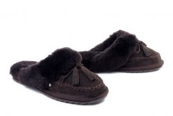 Emu Australia W13373 Tahnee chocolate, domowe damskie. Brązowe kapcie damskie Emu Australia, ze skóry. Za 339.92 zł.