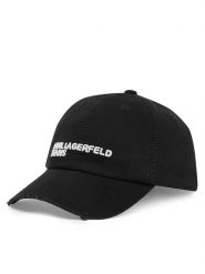 Karl Lagerfeld Jeans Czapka z daszkiem B2W33072 Czarny. Czarne czapki z daszkiem damskie Karl Lagerfeld Jeans, bez wzorów, z bawełny. Za 239.99 zł.
