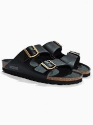 BACKSUN Klapki "Bali" w kolorze czarnym rozmiar: 37. Czarne klapki damskie Backsun, bez wzorów, z materiału, bez obcasa. Za 136.78 zł.