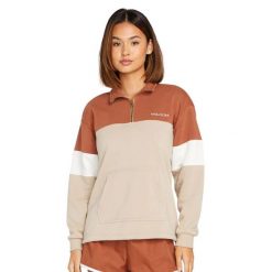 Bluza sportowa damska Volcom Coco Mock Neck. Brązowe bluzy bez kaptura damskie Volcom, s, z poliesteru. Za 183.00 zł.