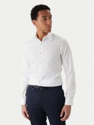 Calvin Klein Koszula LV019EU053 Biały Slim Fit. Białe koszule męskie CALVIN KLEIN, m, bez wzorów, z bawełny, bez kołnierzyka, bez ramiączek. Za 329.99 zł.