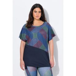 Damskie Bluzka funkcyjna oversize rękaw 1/2. Niebieskie bluzki sportowe damskie Ulla Popken, plus size, z elastanu, bez kołnierzyka, bez ramiączek. Za 199.99 zł.